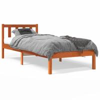 Bedframe zonder matras massief grenenhout wasbruin 100x200 cm - thumbnail