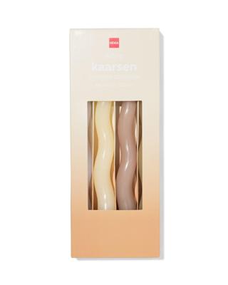 HEMA Dinerkaarsen ⌀2.2x25cm wave ivoor-naturel - 4 stuks (naturel)