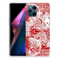 Silicone Back Case OPPO Find X3 | X3 Pro Angel Skull Rood - thumbnail