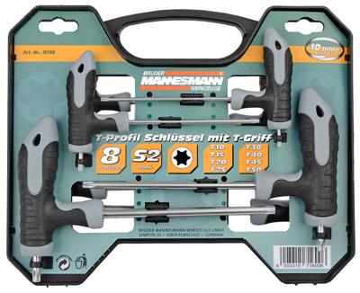 Brüder Mannesmann Schroevendraaierset Werkplaats 8-delig T-profiel
