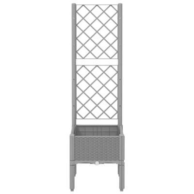 VidaXL Plantenbak met latwerk 40x40x142 cm polypropeen lichtgrijs