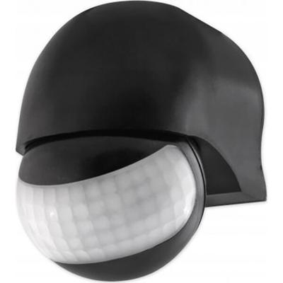 Bewegingssensor - Prixa Brewy - Spatwaterdicht IP44 - Verstelbaar - 180° Zichthoek - Opbouw - Rond - Mat Zwart - Kunststof