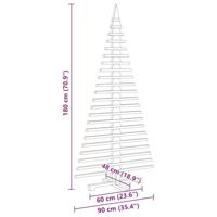 Kerstdecoratie kerstboom 180 cm massief grenenhout - thumbnail
