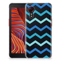 Samsung Galaxy Xcover 5 | TPU bumper | Zigzag Blauw - thumbnail