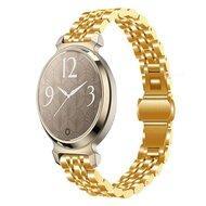 By Qubix - Metalen schakelbandje - Goud - Compatible met Garmin Lily 2 - Compatible Garmin bandje