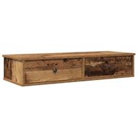 Wandschap met lades 100x37,5x19 cm bewerkt hout oud houtkleurig - thumbnail