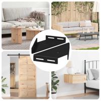 Hoekbeugel 2 pcs Zwart 138,5 x 50,5 x 16 mm IJzer - thumbnail