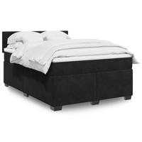 Boxspring met matras fluweel zwart 140x200 cm - thumbnail