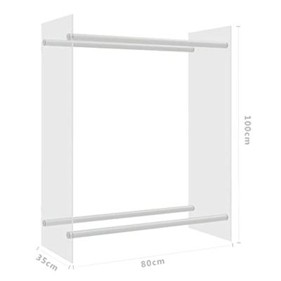 VidaXL Haardhoutrek 80x35x100 cm gehard glas transparant