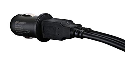 Transcend ts-dpl3 dual usb car charger for drivepro, 8m/4m cable, usb type a to micro b