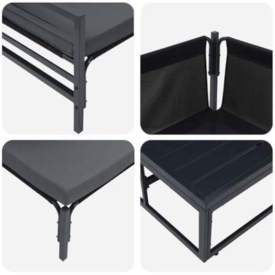 Tuinbankenset met kussen 13 pcs Zwart Staal