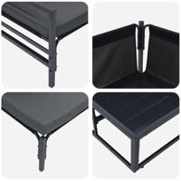 Tuinbankenset met kussen 13 pcs Zwart Staal - thumbnail