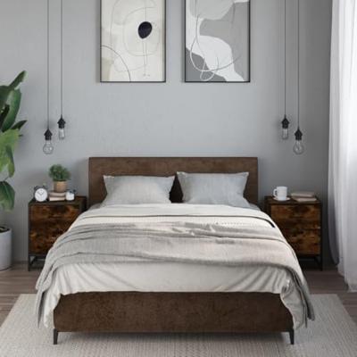 Nachtkastjes 2 st 40x31x50 cm bewerkt hout gerookt eikenkleurig Nachtkastjes 2 st 40x31x50 cm bewerkt hout gerookt eikenkleurig