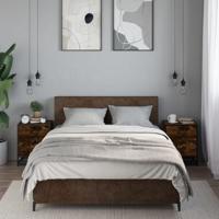 Nachtkastjes 2 st 40x31x50 cm bewerkt hout gerookt eikenkleurig - thumbnail