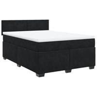 Boxspring met matras fluweel zwart 140x200 cm - thumbnail