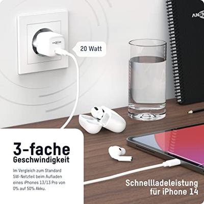 Ansmann Home Charger HC120PD-mini USB-oplader 20 W 1x USB-C USB PD Wit Binnen Ansmann Home Charger HC120PD-mini USB-oplader 20 W 1x USB-C USB PD Wit Binnen