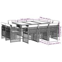 11-delige Tuinset met kussens poly rattan bruin - thumbnail