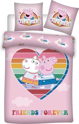 Peppa Pig Dekbedovertrek Friends forever 140 x 200 cm - Polyester Peppa Pig Dekbedovertrek Friends forever 140 x 200 cm - Polyester