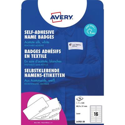 AVERY zelfklevende badge ft 88,9 x 31 mm, doos van 320 stuks, wit