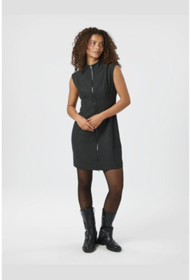Neo Noir Dress Melville Herringbone | Antracit