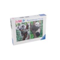 Ravensburger Puzzel Panda en Koala 2x500 Stukjes - thumbnail