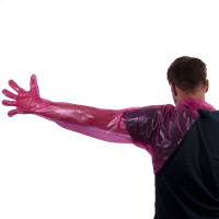 Wegwerp handschoen Schoudermodel roze - thumbnail