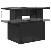 6-delige Loungeset met kussens poly rattan zwart - thumbnail