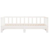 Slaapbank met onderschuifbed 90x200 cm massief grenenhout wit - thumbnail