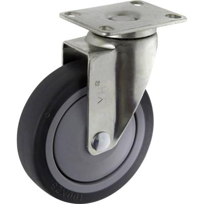 TOOLCRAFT TO-5137917 Zwenkwiel TPR 100 mm met schroefplaat Draagvermogen (max.): 65 kg