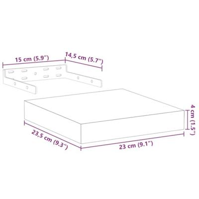 Wandschap 23x23,5x4 cm bewerkt hout - thumbnail