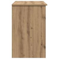 Bureau artisanaal eikenkleurig 90 x 49.5 x 75 cm Bewerkt hout - thumbnail