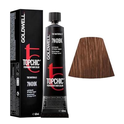 Goldwell Topchic Permanent Hair Color 7N@BK Medium Blonde Elumenated Beige Copper 60ml