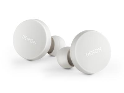Denon PerL echte draadloze oordopjes, gepersonaliseerd geluidsprofiel, ruisonderdrukkende oordopjes, waterbestendige oortelefoons, met ingebouwde microfoons en lange levensduur van de batterij - wit