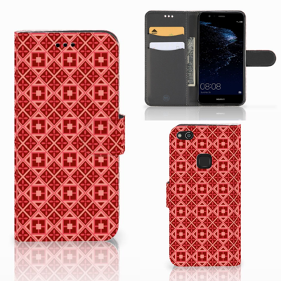 Huawei P10 Lite | Telefoon Hoesje | Batik Rood Huawei P10 Lite | Telefoon Hoesje | Batik Rood
