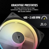 Corsair LX120-R RGB iC PC-ventilator Zwart (b x h x d) 120 x 120 x 20 mm - thumbnail