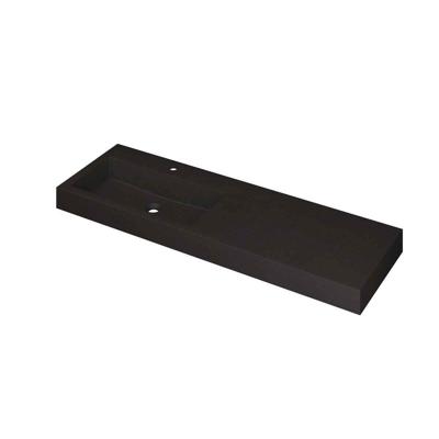 INK Momento Wastafel Quartz Wasbak Links met 1 Kraangat - 1400x450x90 mm - Quartz Zwart