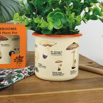 Gift Republic Paddenstoelen - Emaille Bloempot
