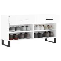 VidaXL Schoenenbank 102x35x55 cm bewerkt hout hoogglans wit - thumbnail