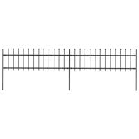 Tuinhek met speren bovenkant 3,4x0,6 m staal zwart - thumbnail