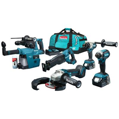 Makita DLX5069TX1 Accu Combiset 5-delig 18V 5.0Ah in Tas Makita DLX5069TX1 Accu Combiset 5-delig 18V 5.0Ah in Tas