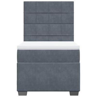 Boxspring met matras fluweel donkergrijs 90x200 cm - thumbnail