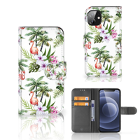 Apple iPhone 12 Mini | Telefoonhoesje | Met pasjeshouder | Flamingo Palms - thumbnail