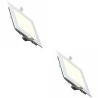 Slimme LED Downlight Set - Vierkant 18W 4200K - Mat Wit Aluminium - 225mm - thumbnail