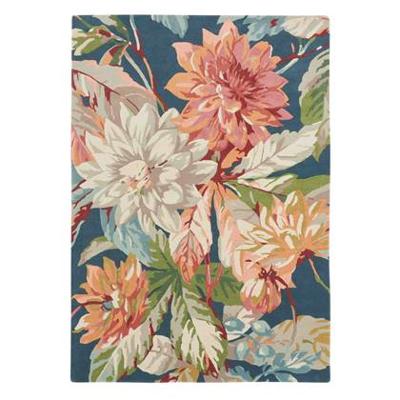 Sanderson - Dahlia & Rosehip Teal 50608 - 140x200 cm Vloerkleed