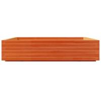 VidaXL Plantenbak 110x110x26,5 cm massief grenenhout wasbruin - thumbnail