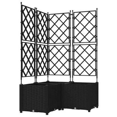 Tuin Bloempot 3 pcs Zwart 80 x 80 x 143 cm Staal
