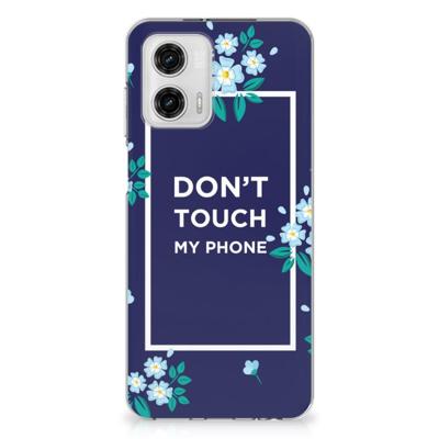 Motorola Moto G73 Silicone-hoesje Flowers Blue DTMP Motorola Moto G73 Silicone-hoesje Flowers Blue DTMP