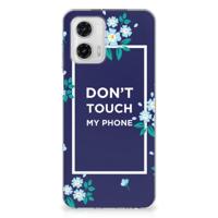 Motorola Moto G73 Silicone-hoesje Flowers Blue DTMP - thumbnail
