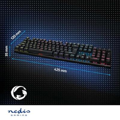 Nedis GKBDM110BKDE Bedraad Gaming Toetsenbord Usb Type-a Mechanische Toetsen Led Qwertz Duits Usb Gevoed Lengte Stroomkabel: 1.50 M Gaming - thumbnail