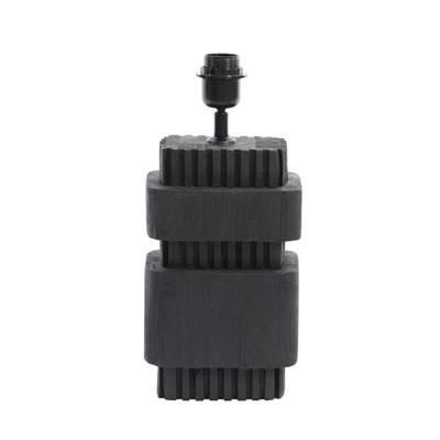 Light & Living Tafellamp 'Sakura' Mangohout, 37cm, kleur Mat Zwart (excl. kap)